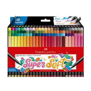 Faber-Castell - Marcadores Super Soft Faber Castell Estuche Cartón 100 Un