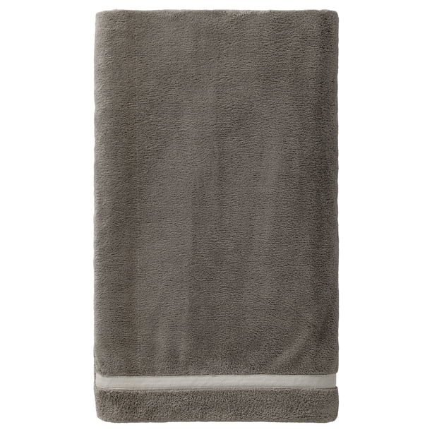 REGALWOVEN 1 Paquete de Toallas de Baño de Vellón Coral Sólido, Ultra Suave, Altamente Absorbente, Toalla de Secado Rápido para Hogar, Hotel, Spa Gris Oscuro 63" x 31"