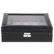 thumbnail image 4 of Organizador del almacenamiento de la caja de la vitrina del reloj de cuero de la PU de 10 rejillas para el regalo para hombre, 4 of 5