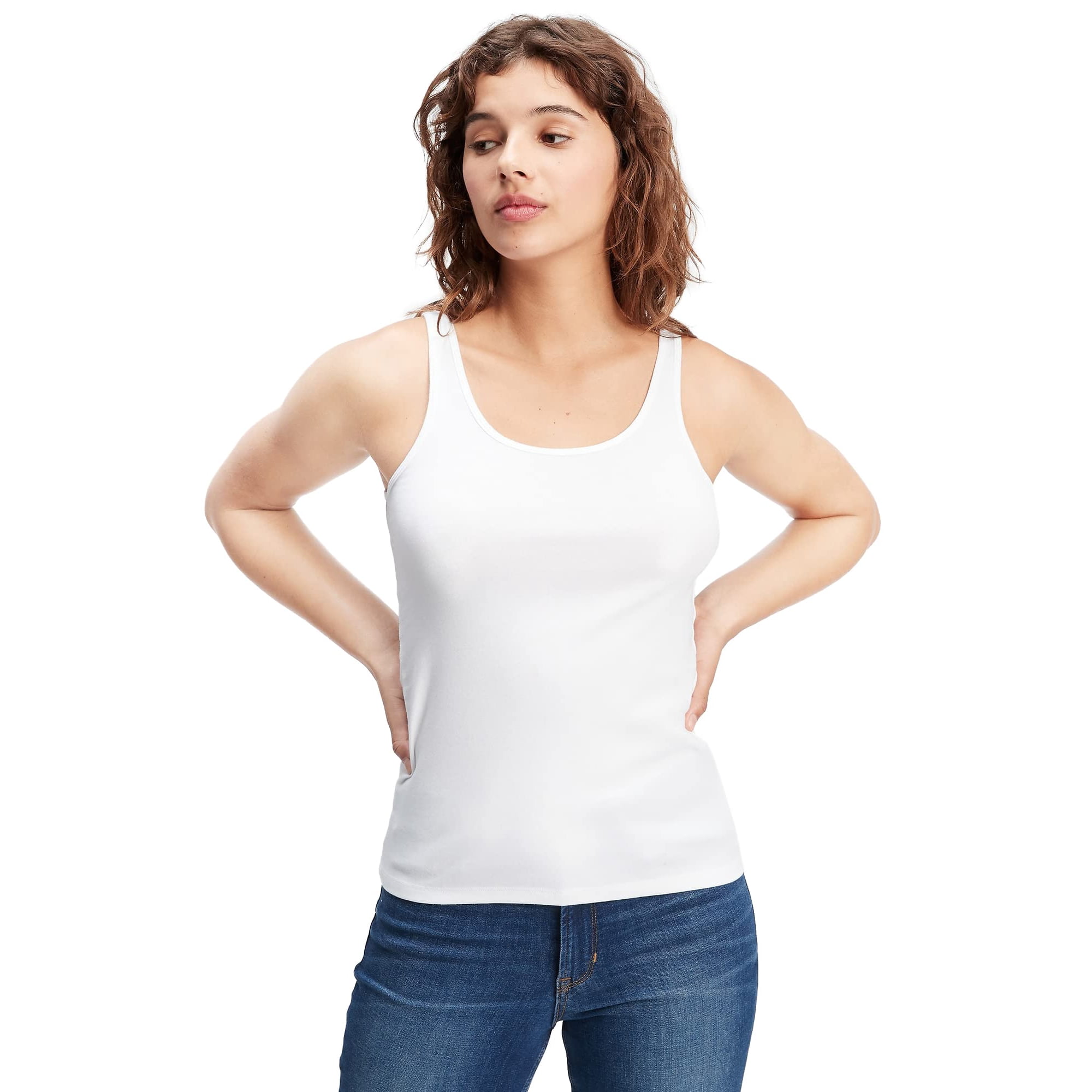 Camiseta Sin Mangas Gap Favorite Para Mujer, Color Blanco, Talla L