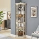 thumbnail image 3 of Lighted Corner Curio Cabinet - Display Case for Living Room, Antique Collectibles, Wine & Bar Glass Storage - Elegant Corner Design with Lights Included- White, 3 of 3