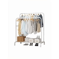 Genérico - Perchero Organizador Ropa Doble Blanco Metal