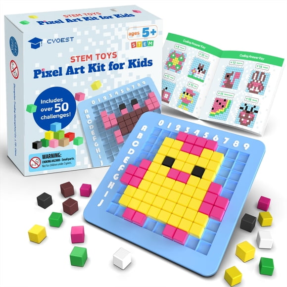 Kit de arte píxel de STEM Toys CYOEST para niños de 5 a 12 años con más de 50 desafíos