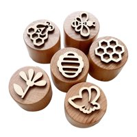 Bothyi - Sellos De Madera, Sellos Decorativos De Arcilla Para Hacer Tarjetas, Proyectos De Arte, Decoraciones, Abejas, Ciclo De Flores