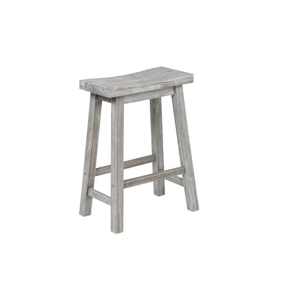 Taburete Benjara Accent Saddle Design, madera, gris
