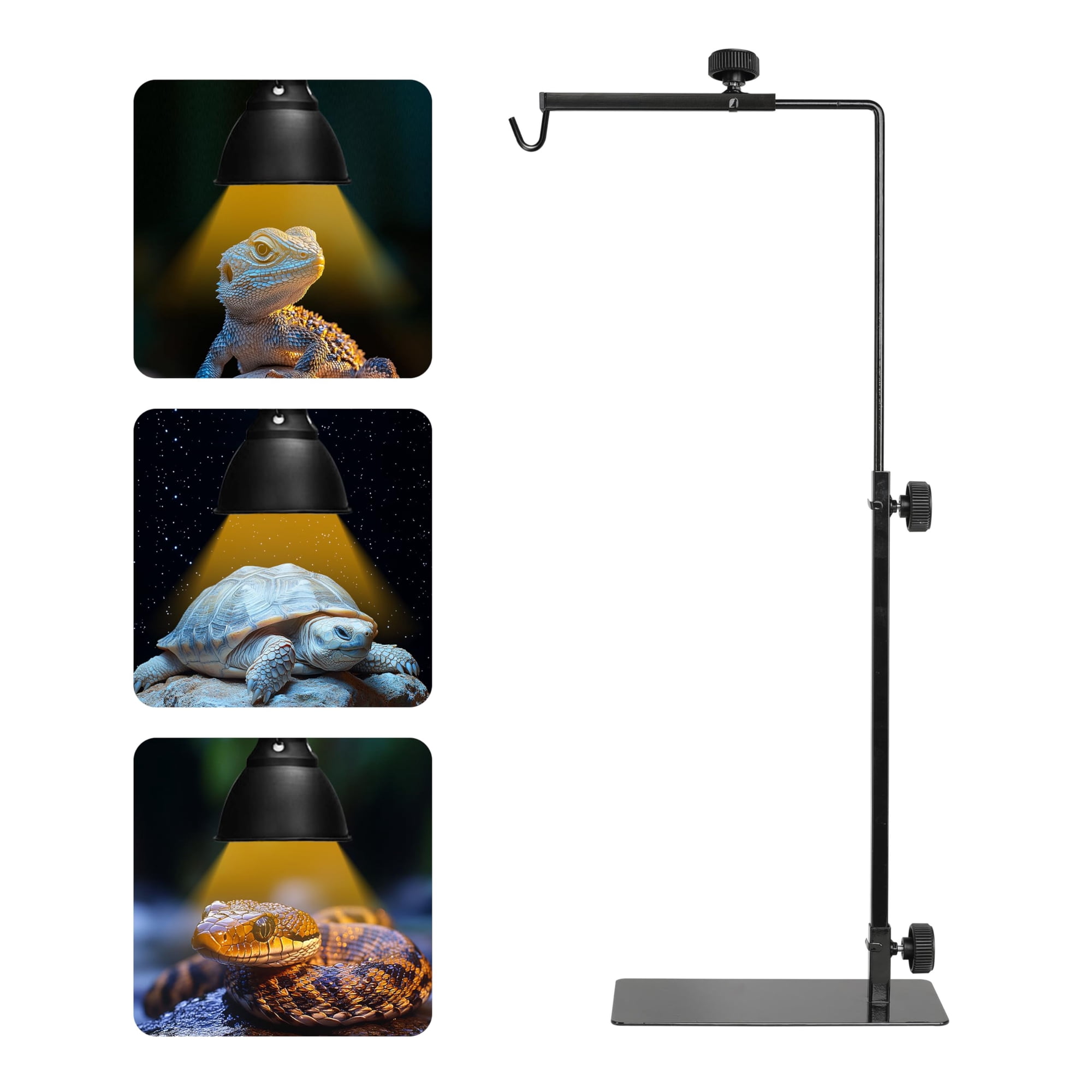 Soporte de lámpara para reptiles, sencillo, de lujo, ajustable, 42 — 82 cm, metal