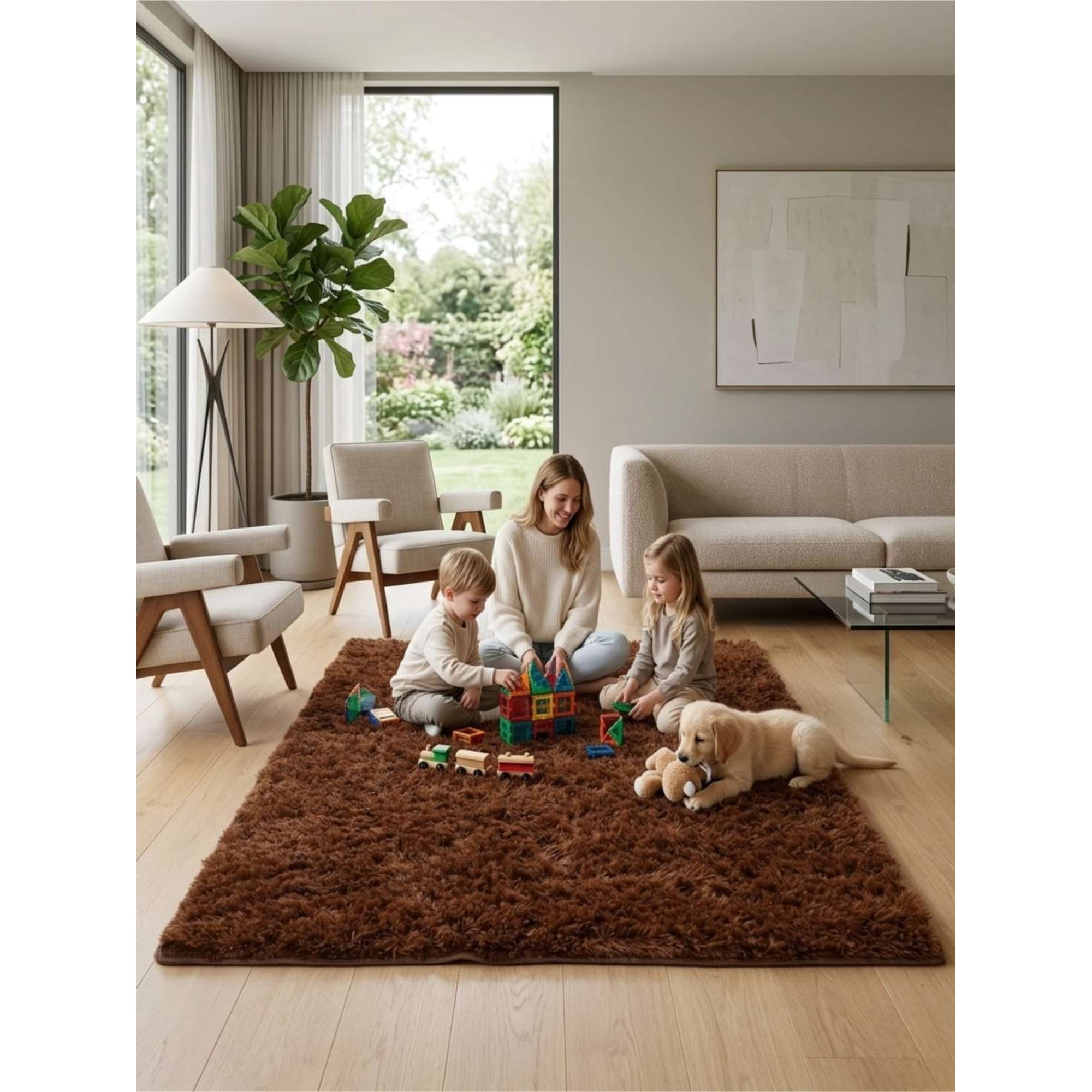 Todo Para El Hogar - Alfombra Shaggy Pelo Largo 150x200 Cm Suave Living Dormitorio