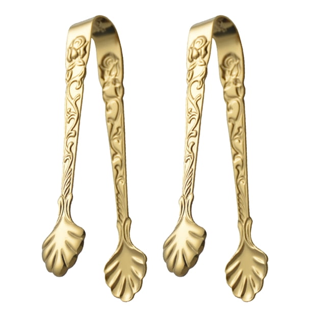 2 pinzas para aperitivos, azúcar, cubitos de hielo, mango en forma de rosa, para servir comida, suministros para fiestas y fiestas de té.