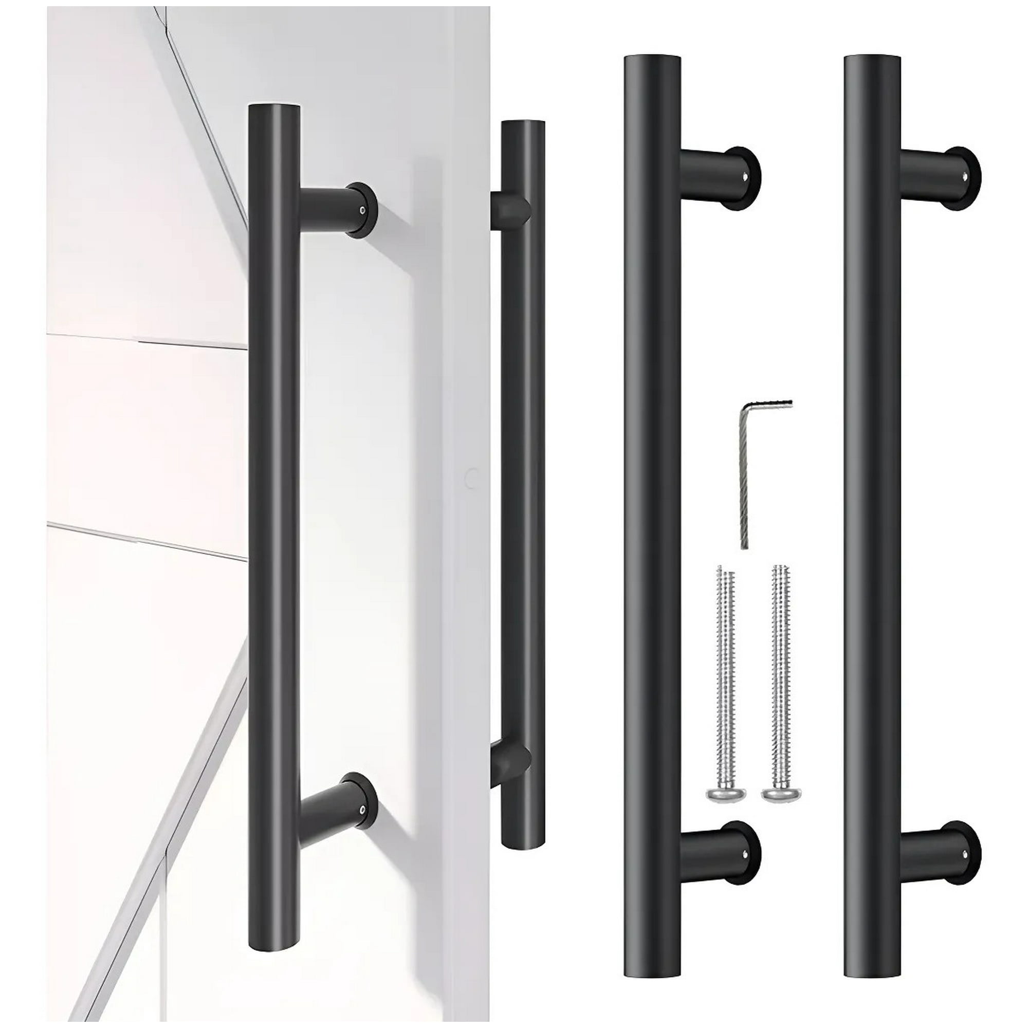 Genérica - Manillon Doble Acero Inoxidable 60 Cm Para Puerta Madera
