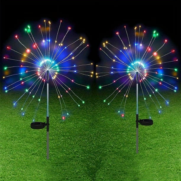 1pc Solar Garden Firework Lights, Upgraded 120 LED Solar Lights, Outdoor Waterproof With 8 Lighting Modes For Garden, Patio, Yard, Flowerbed, Parties