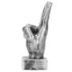 thumbnail image 3 of Escultura de resina con gesto de dedo, estatua creativa, adorno para estantería de escritorio, oficina, hogar, plata, 3 of 11
