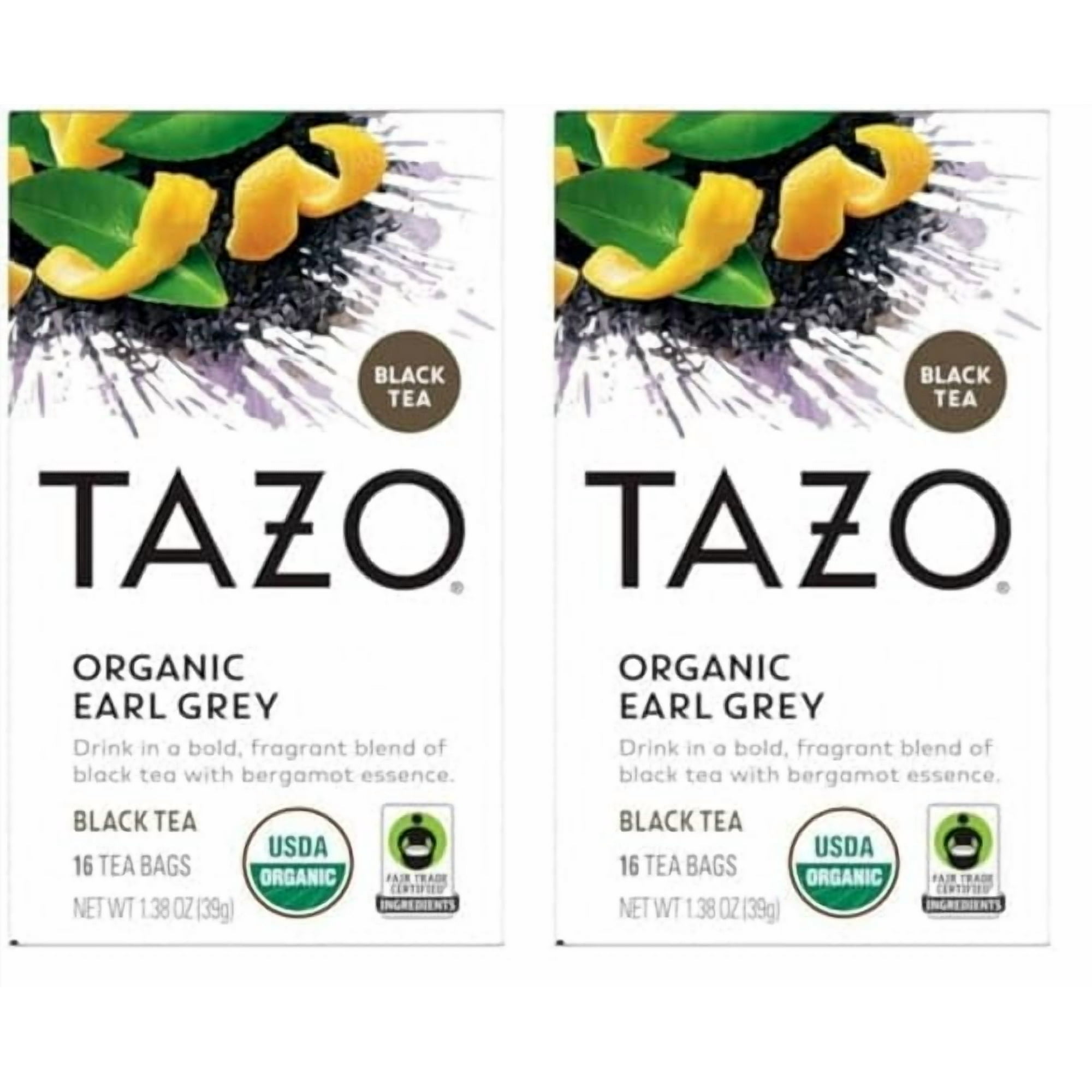 Tea Tazo Organic Earl Grey Black Con Cafeína, 16 Bolsitas De Té, 2