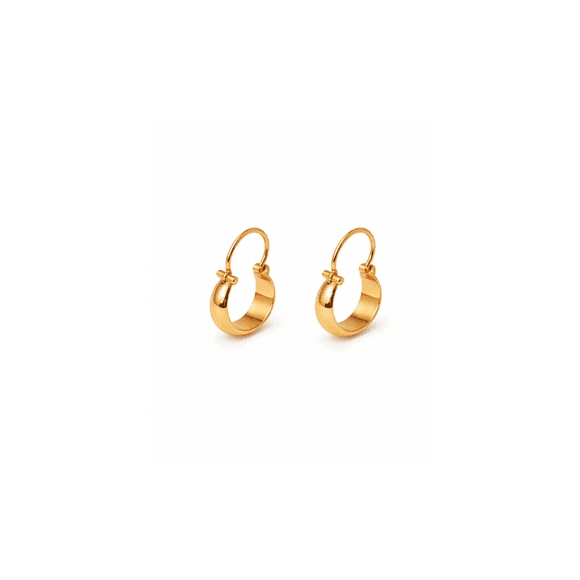 Aros Argolla Bote 1,5cm Largo N1 Oro 18k 1.50gr Mujer Regalo Dorado