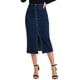 thumbnail image 1 of INSPIRE CHIC Falda Maxi de Mezclilla para Mujer con Abertura Frontal Cremallera de Cintura Alta Falda de Jean Ajustada XS Azul Oscuro, 1 of 6