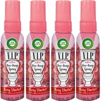 Aerosol Para Inodoro Air Wick V.I.P. Pre-Popó, Aroma A Estrella Rosada, Contiene Aceites Esenciales, Ambientador Para Viaje, Hasta 100 Usos, 1.85 Onzas (Paquete De 4)