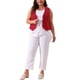 thumbnail image 2 of Chaleco de Lino sin Mangas con Botones y Bolsillos para Mujer Plus Size de Agnes Orinda 1X Rojo, 2 of 6