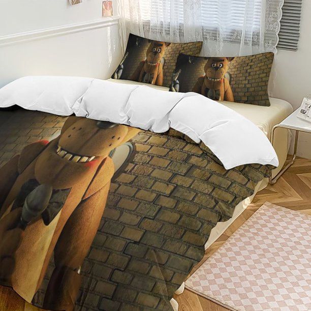 Five Nightat Freddy Quilt Set Thicken Soft 3 Pieces Bedding Set All Season Duvet Cove with 2 Pillowcases for Adult Women Girls Teens Home Room Decor