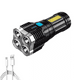 thumbnail image 2 of Linterna Led Luz Blanca 4 Núcleos Alcance 500 M Recargable, 2 of 3