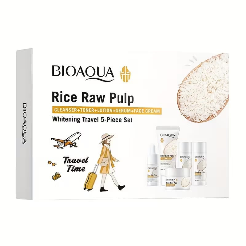 Emily Tiendita - Set Skincare Travel Kit Cuidado Facial Arroz 5 Piezas