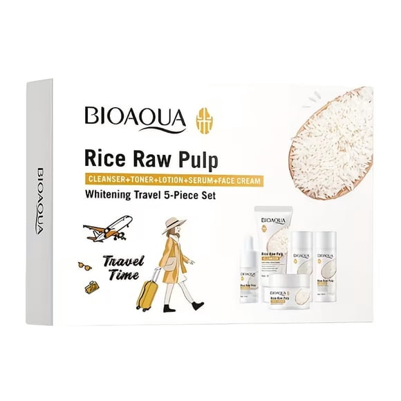 Set Skincare Travel Kit Cuidado Facial Arroz 5 Piezas