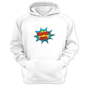 Genérico - Polerón Canguro Super Girl Blanco Talla Xs Unisex