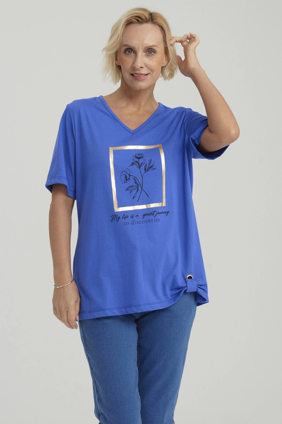 Fashionspark - Polera Mujer Print Azulino