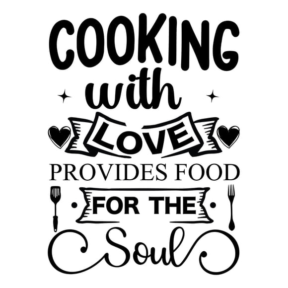 Frase Deco Cooking With Love Provides Food FR-11145