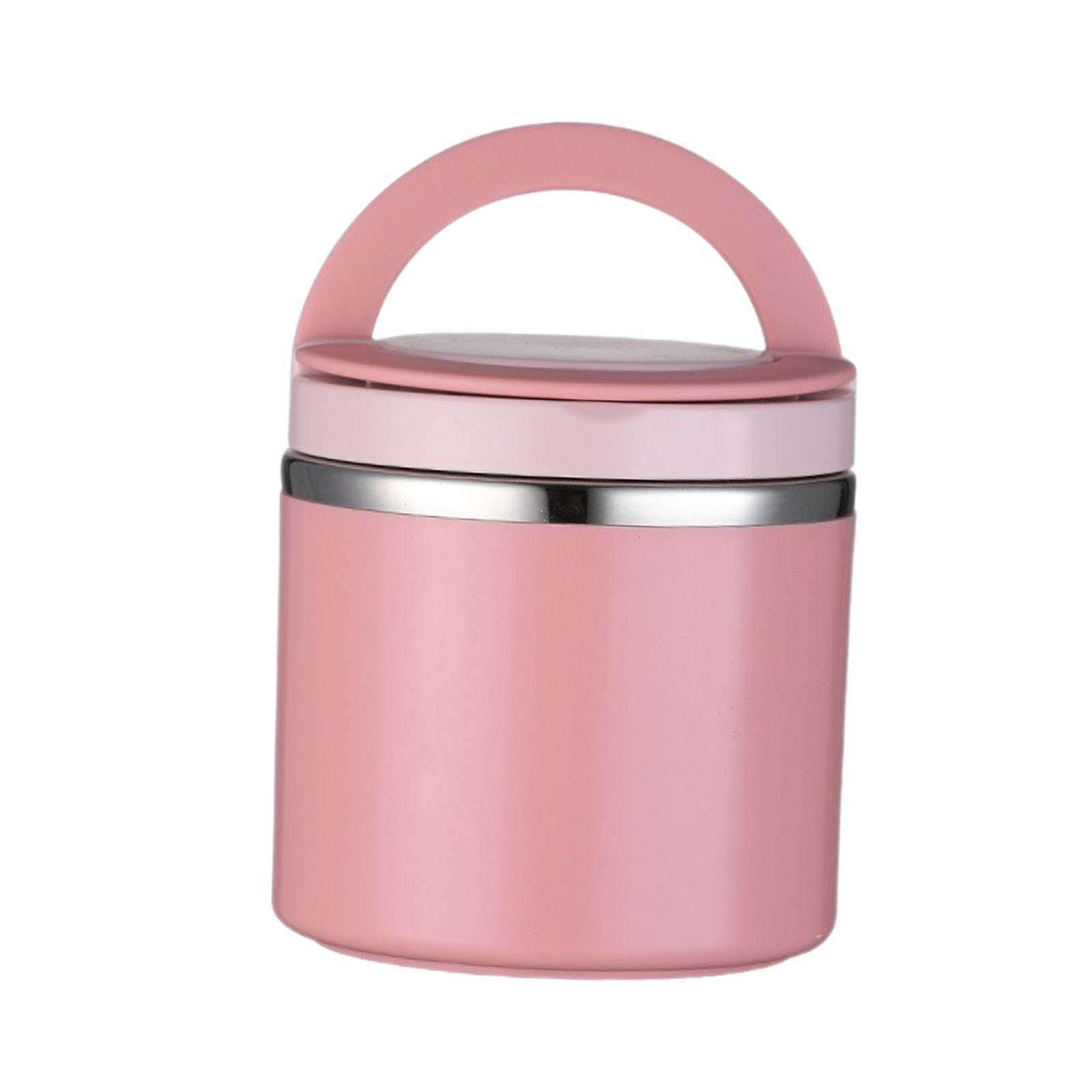 Magideal - Fiambrera Cubo Termostático, Vajilla De Cocina, Tazón De Sopa Portátil, Caja De Picnic Al Aire Libre Para Picnic, Hogar, Dormitorio, Camping, Oficina 1000Ml Rosa