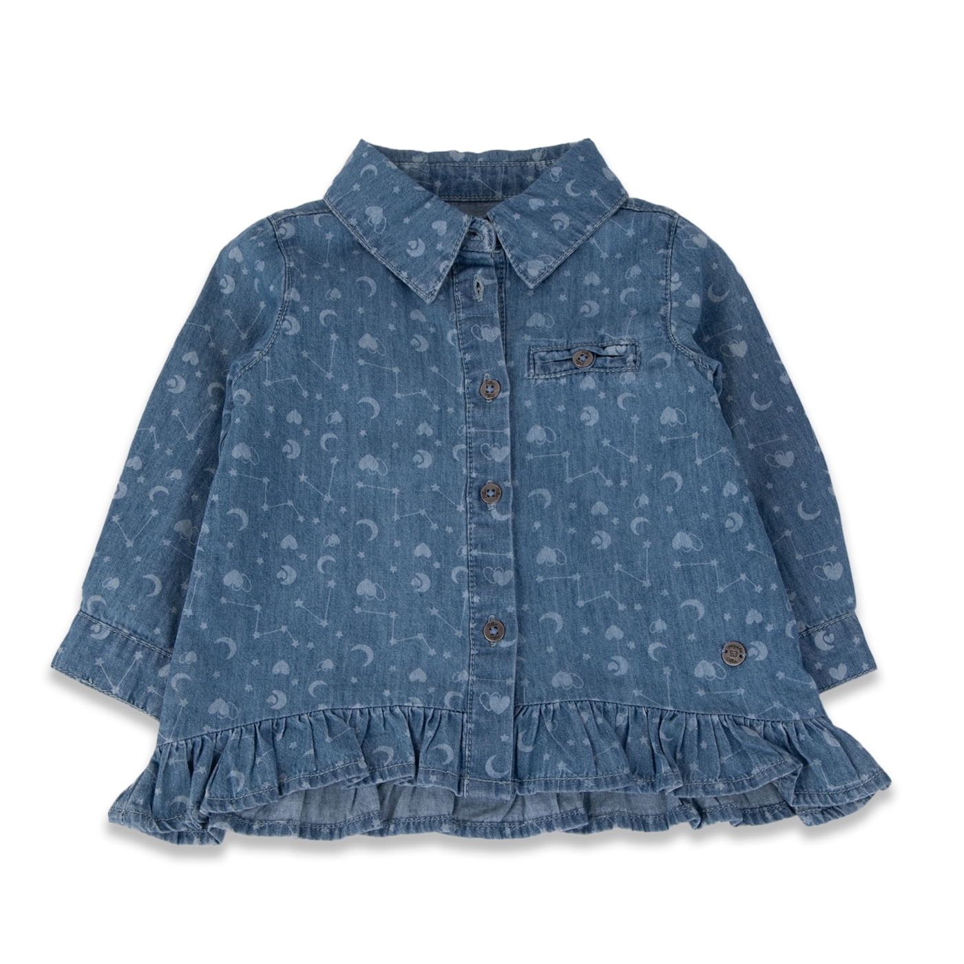 Blusa Bebe Niña Denim Pillin