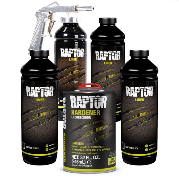 Kit De Recubrimiento Para Caja De Camioneta Raptor 2k De Uretano Negro 3 8 L