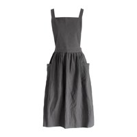 Magideal - Delantal De Cocina De Algodón Delantal De Barista Vestido De Delantal Profesional Sin Mangas Con Bolsillos Antiincrustante Para Restaurante Cocina , Gris Gris1