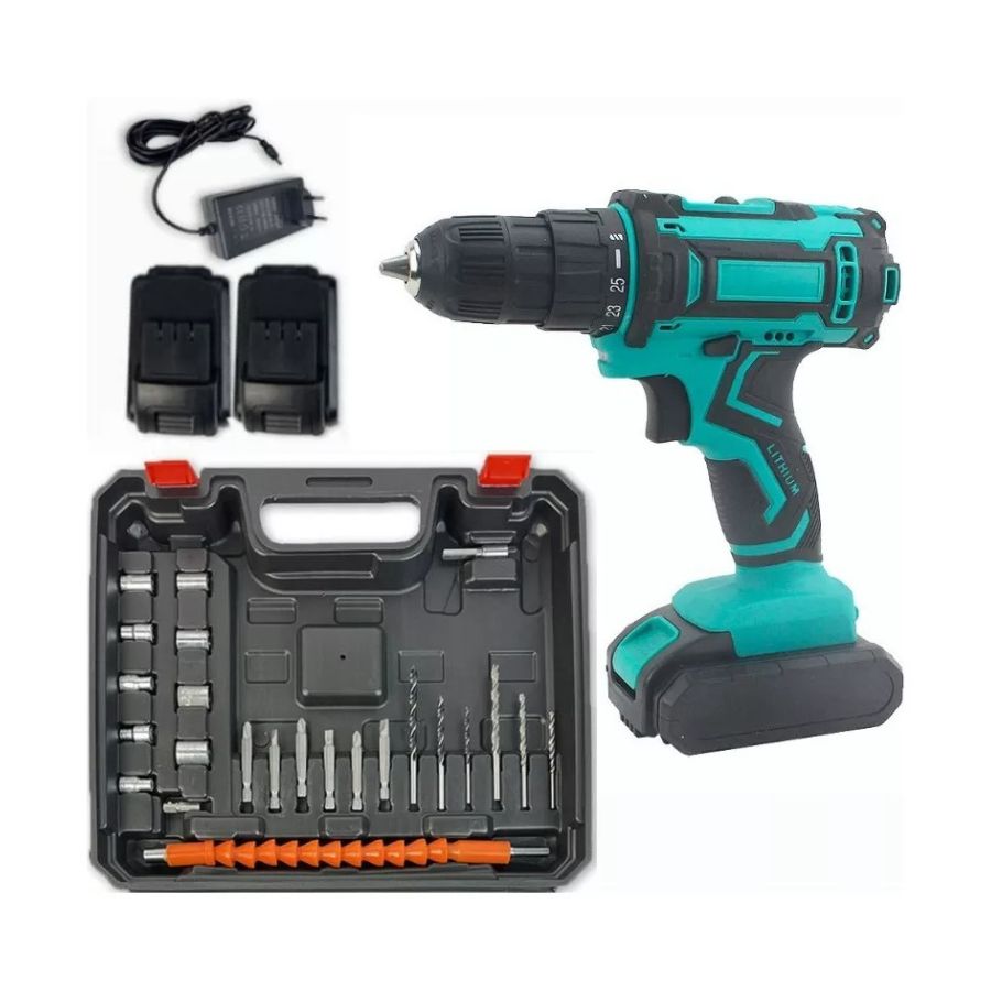 Click Ventas - Taladro Percutor Inalambrico 2 Baterías Maleta Y Accesorios