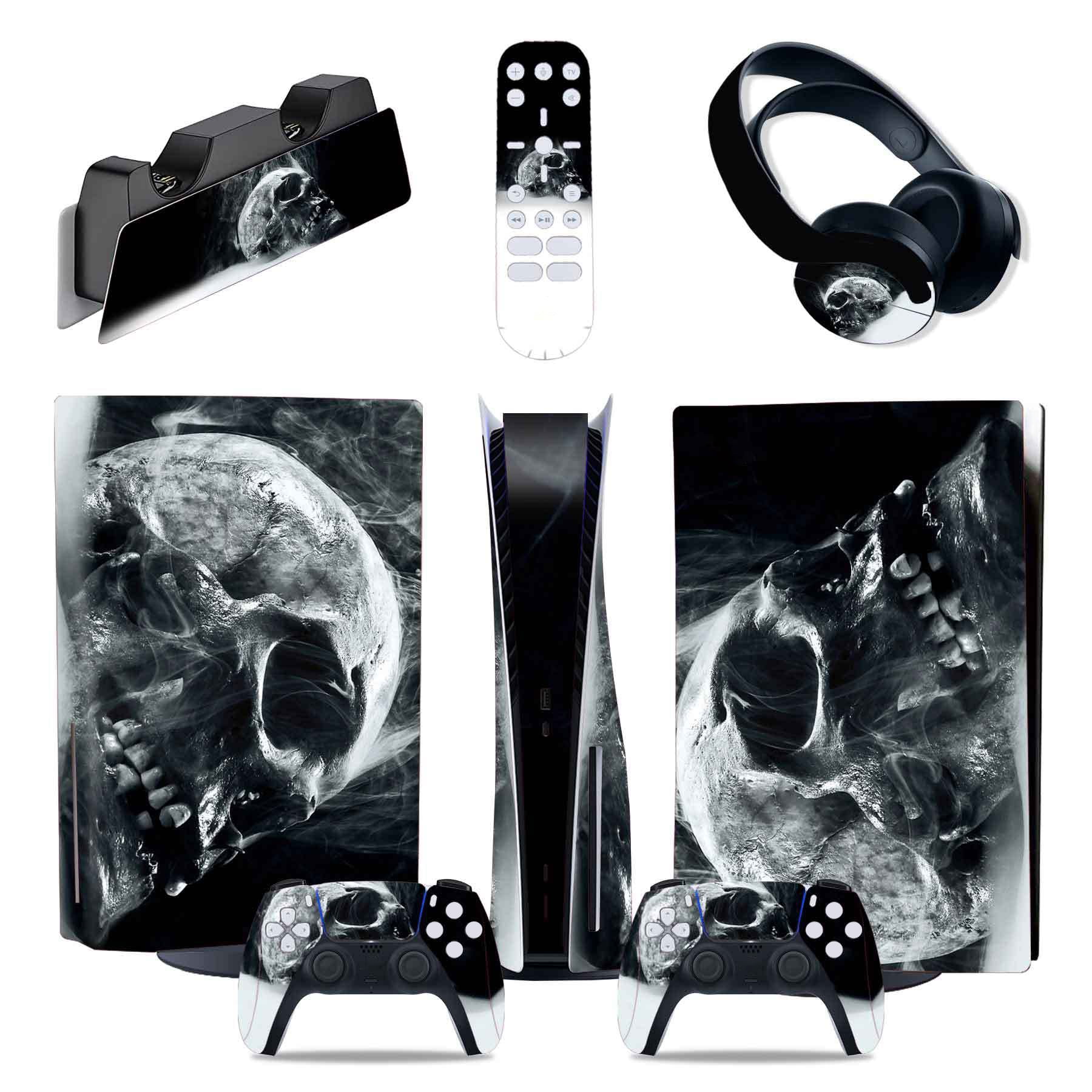 Genérico - Pegatina Para Consola De Juegos Compatible Con Playstation 5 Edición Disco Y Digital, Juego De Piel Para Controladores - Película Protectora De Color Sólido Galaxy Marble