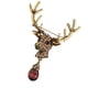 thumbnail image 2 of Euroamericano Traje Broche Ciervo Cabeza Gota De Agua Rhinestone Diamond Bronce, 2 of 5