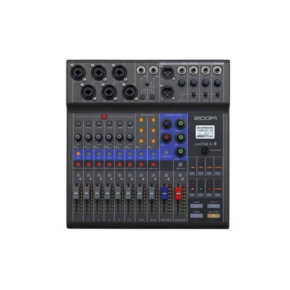 Grabadora/mezcladora Zoom LiveTrak L-8 para músicos y podcasters