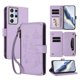 thumbnail image 1 of Funda Cartera Mariposa para [Samsung Galaxy S21 Ultra] con Soporte y Cremallera Morado claro, 1 of 6
