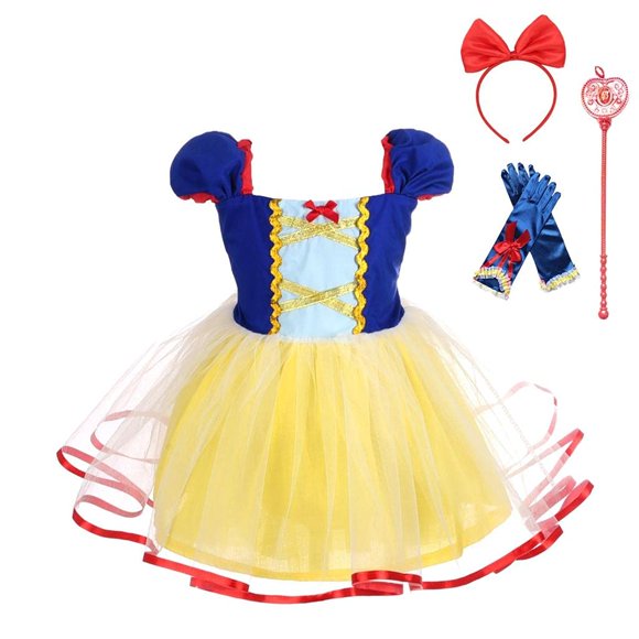 Vestido de disfraz de princesa Daisy Dressy para niñas con accesorios 5T