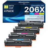 Cartuchos De Tóner Valuetoner 206X De Alto Rendimiento, Paquete De 4 Unidades Para Hp