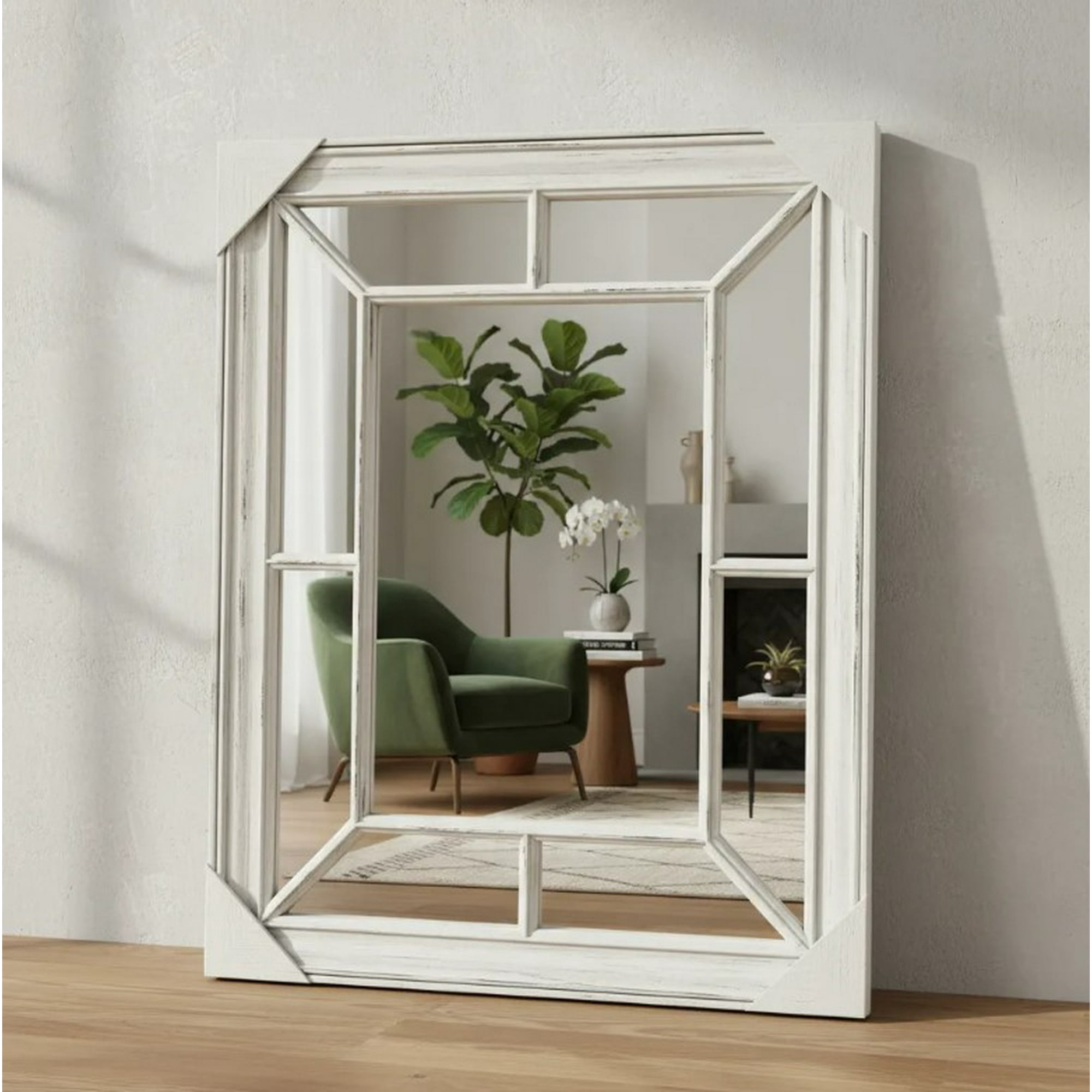 Decostilo - Espejo Decorativo Moderno Blanco 76cm