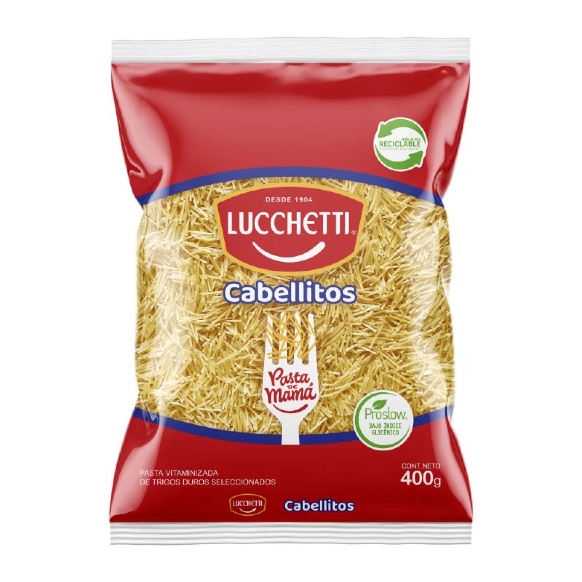 Fideo Pasta Cabellitos Bolsa 400 g Lucchetti