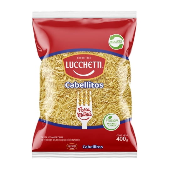 Fideo Pasta Cabellitos Bolsa 400 g Lucchetti