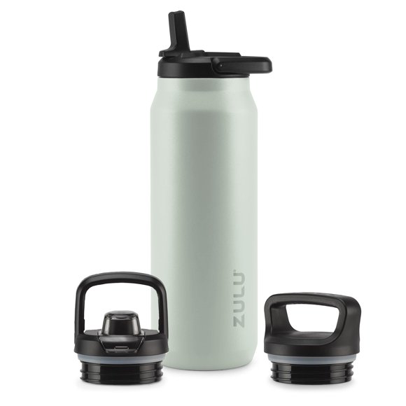 Botella de agua ZULU Base de acero inoxidable de 1,2 L con 3 tapas