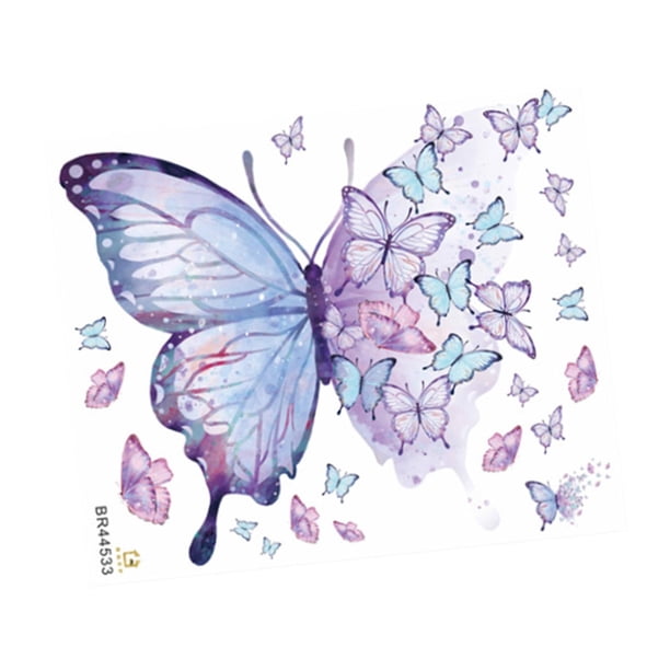Etiqueta de la pared murales de pared extraíble púrpura impermeable DIY decoración animal ornamento para cuarto de niños dormitorios baño niño niña