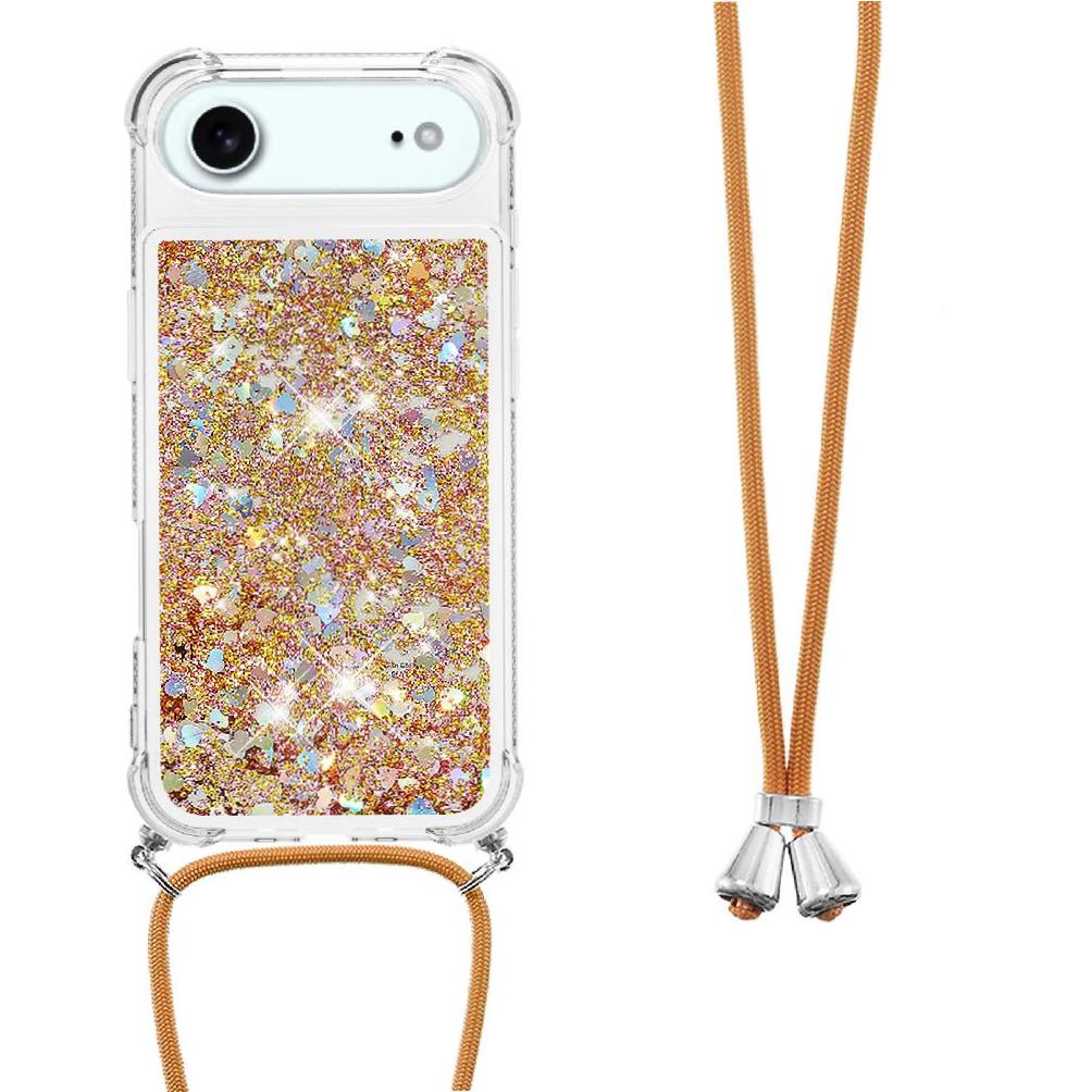 Funda Foxdock Para Iphone 17 Air Con Cuerda Ajustable, Brillo Líquido, Protección Antigolpes Y Lente – Ideal Para Regalo