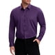 thumbnail image 1 of INSPIRE CHIC Camisas formales de manga larga con cuello en punta para hombre, color sólido, color púrpura oscuro, talla M, 1 of 6