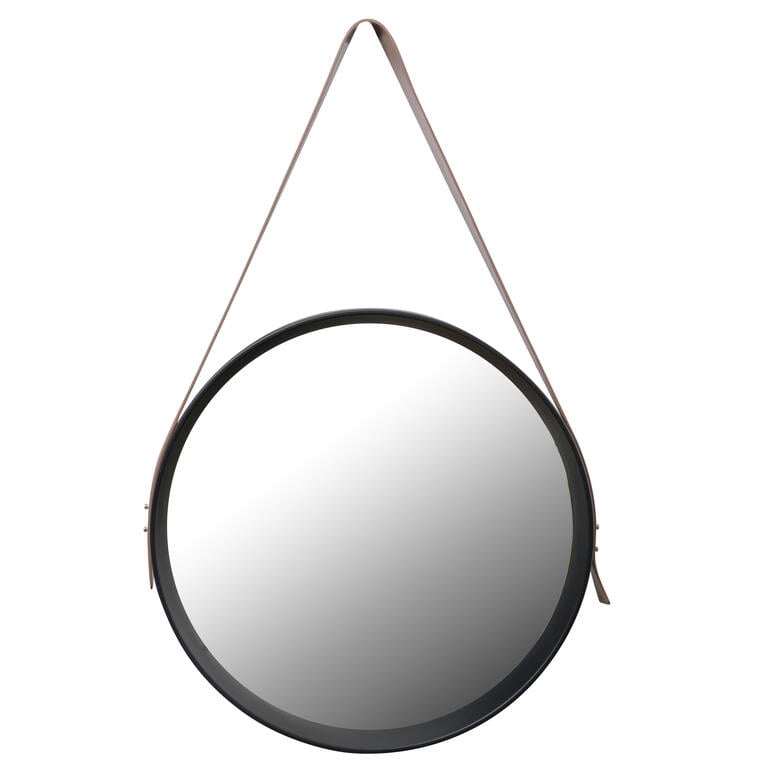 Vgo - Espejo Red. Cafe 40x40x5 C/correa Cuero