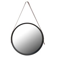 Vgo - Espejo Red. Cafe 40X40X5 C/Correa Cuero