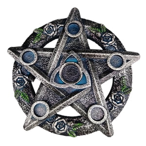 Bothyi - Resina Pentagram Crystal Ball Base Feng Shui Adornos Para La Decoración Del Hogar Plata