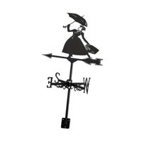 Ioensy - Estatuilla De Señora Sosteniendo Paraguas, Veleta De Viento De Metal Para Pabellón De Granero