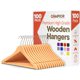 thumbnail image 1 of Perchas de madera Campior, paquete de 100, gancho giratorio resistente, 1 of 7